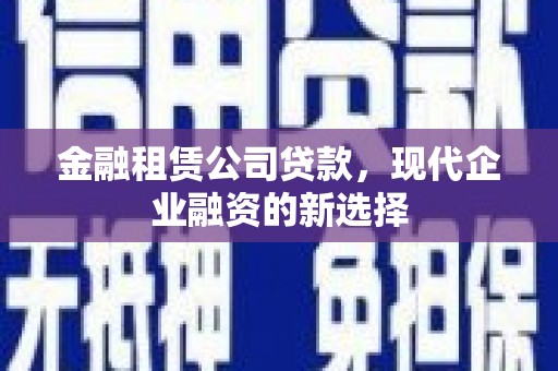 乌恰金融租赁公司贷款，现代企业融资的新选择