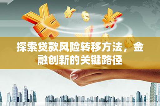乌恰探索贷款风险转移方法，金融创新的关键路径