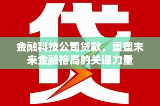 乌恰金融科技公司贷款，重塑未来金融格局的关键力量