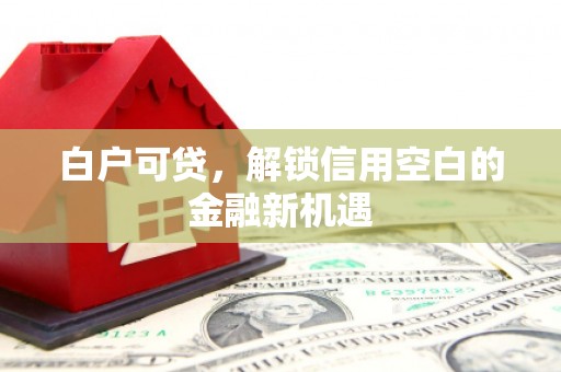 乌恰白户可贷，解锁信用空白的金融新机遇