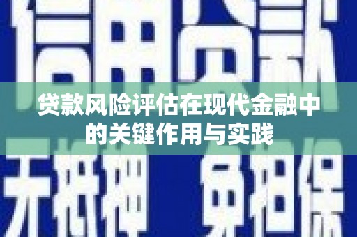 乌恰贷款风险评估在现代金融中的关键作用与实践