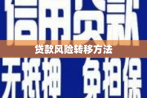 乌恰贷款风险转移方法