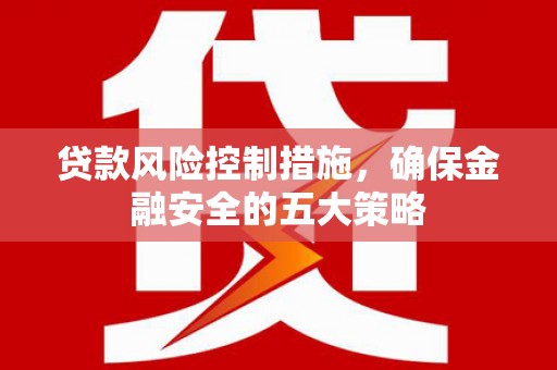 乌恰贷款风险控制措施，确保金融安全的五大策略