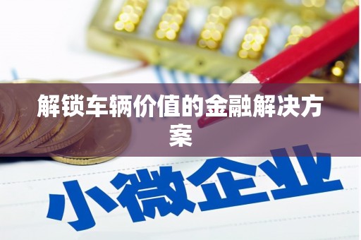 乌恰解锁车辆价值的金融解决方案